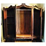 Gorgeous Ornate Wood Antique Wardrobe 