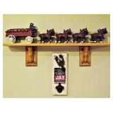 Vintage Cast Iron Clydesdale and Barrel Wagon 