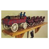 Vintage Cast Iron Clydesdale and Barrel Wagon 