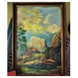 O.W. Fitzgerald 1928 Painting of Zion Park Utah before it was a national park (Antique Rare)