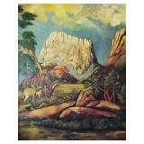 O.W. Fitzgerald 1928 Painting of Zion Park Utah before it was a national park (Antique Rare)
