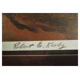 Robert E Kirby Western Artist 227 out of 500 painted of Stagecoach At Crow Butte