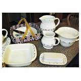 Vintage Longaberger Pottery Woven Traditions Dishes and Basket Sets 