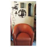 Modern Leather Swivel Chair 