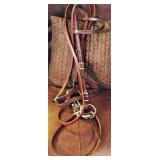 Horse Headstall Reins and Straight Bar Bit 
