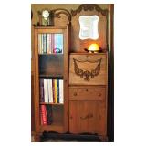 Antique Carved Curio Secretary Cabinet 