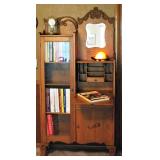 Antique Carved Curio Secretary Cabinet 