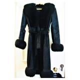 Suede Coat with Mongolian Fur 