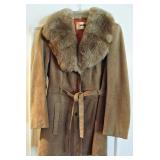 Suede Coat with Mongolian Fur 