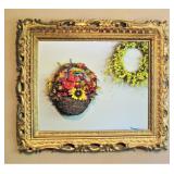 Ornate Carved Wood Mirror 