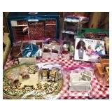 Vintage Miniature Dollhouse Furniture and Dolls 