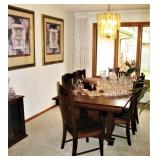 Beautiful Dark Wood Dining Table with 6 Chairs 