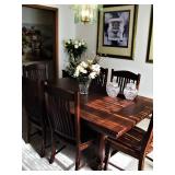 Beautiful Dark Wood Dining Table with 6 Chairs 