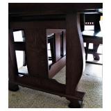 Beautiful Dark Wood Dining Table with 6 Chairs 