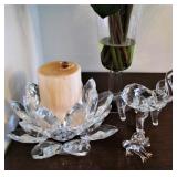 Crystal Candle Holder and Figurines