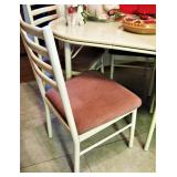 White Wood and Metal Dining Table with 6 Chairs 