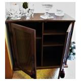 Small Wood Buffet Cabinet with Glass Doors 