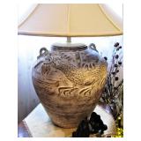 Asian Pottery Dragon Lamp 