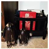 Wood Penguins and Wood Drawer Magazine Holder