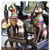 Egyptian Bastet Cat Bookends Statues 