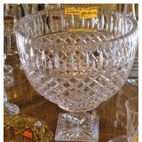 Large Heavy Crystal Pedestal Bowl  