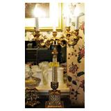 Vintage Crystal Candelabra Lamp 
