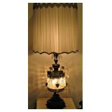Vintage Lamp loaded with Crystals - Change the Shade and make it into a perfect Shabby Chic Piece! 