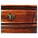 Matching Solid Wood Side Table with Clear Stone Handles 