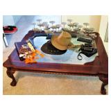 Beautiful very nice Quality Glass top Square Table with Claw Feet 