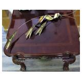 Quality Carved Wood Claw Feet accent Table 