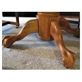 Extremely Nice Claw Feet Game Table with 4 Chairs 