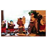 Santa Golfers and Santa Claus Statues 