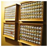 4 Display Cases with Logo Golf Balls 