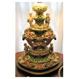 Capodimonte 3 Tier Unique Table Lamp on a Brass Base 