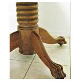 Antique Claw Feet Solid Wood Round Table 
