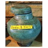Raku Urn Pottery With Lid 