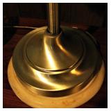 Vintage Glass Shade Marble Base Lamp 