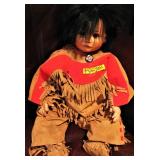 Native American Boy Bisque Porcelain Jointed Doll 