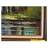 Signed Summer Pond Oil on Canvas 
