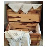 Small Cedar Chest / Vintage Linens 