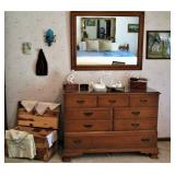 Solid Wood Dresser with Mirror 