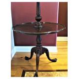 Vintage 2 Tier Carved Wood Stand 