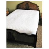 Full-Size Antique Tiger Oak Bed Complete with Mattress 