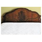 Full-Size Antique Tiger Oak Bed Complete with Mattress 