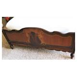 Full-Size Antique Tiger Oak Bed Complete with Mattress 