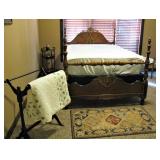 Antique Ornate Four Poster Full-Size Bed 