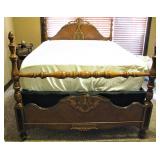 Antique Ornate Four Poster Full-Size Bed 