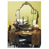 Antique Ornate Matching Dresser with Mirror 