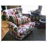 Watercolor Flower Print Upholstery Chair 