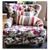Watercolor Flower Print Upholstery Chair 